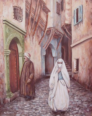 Casbah d'Alger - Peinture - abdelkrim hamri