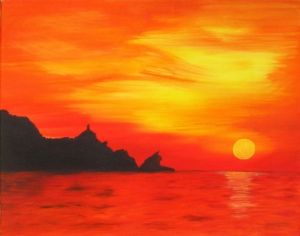 Peinture de melanie lemar: le coucher de soleil