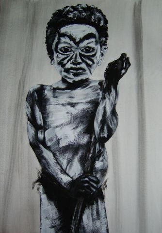 Enfant d'une tribu Papou - Peinture - Nana