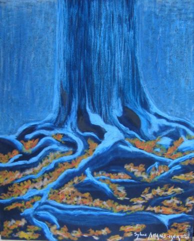 racines bleues - Peinture - Sylvie AMANS MARTINI