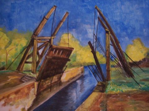 vieux pont de l'écluse - Peinture - Gabriel Osson