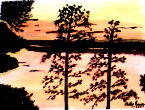 Merveilleux coucher de soleil - Peinture - philbye