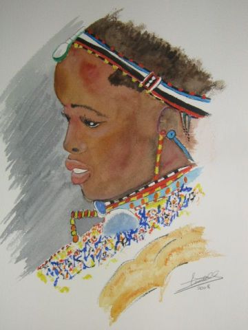 La Princesse Massaï - Peinture - Jackisa