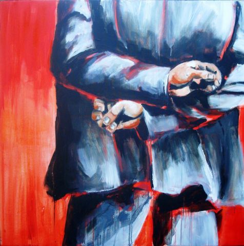 Homme Rouge - Peinture - Bettina Schopphoff