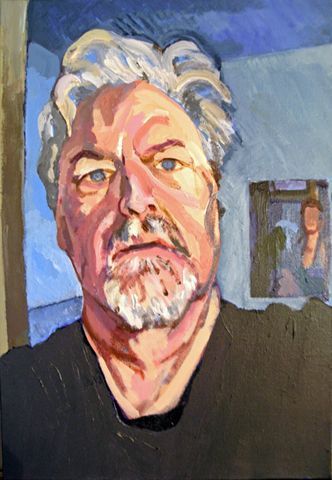 Self-portrait in Blue - Peinture - barrie