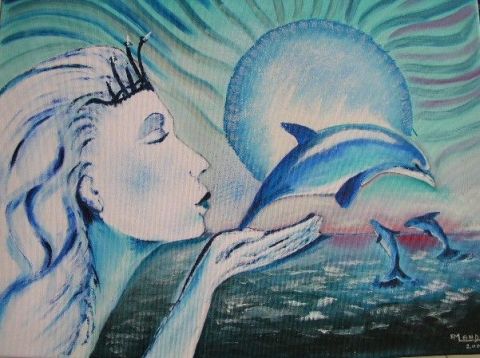 deesse de la mer - Peinture - anne-marie landron