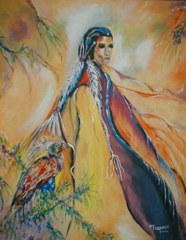 princesse indienne - Peinture - anne-marie landron