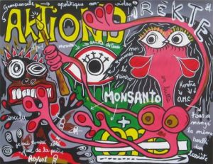 Peinture de royo: Monsanto+OMC