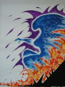 Peinture de Luc VINCENTI: Aqua-Phoenix