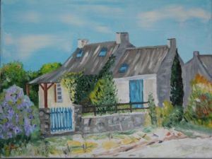 Peinture de toile18: Maison bretonne