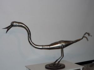 Sculpture de Roland GOURDON: l\\\'oie caqueteuse