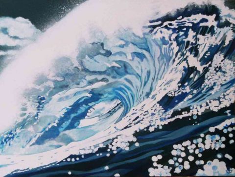 L'artiste gerard jouannet - vague bleue