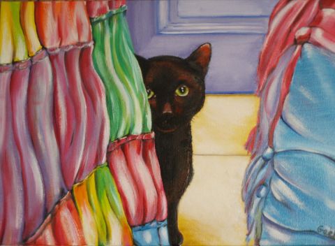 Au chat et à la souris - Peinture - Gaelle RAMAEN