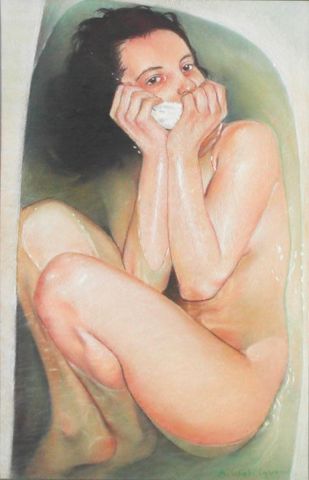 le bain - Peinture - Alain Lafabregue