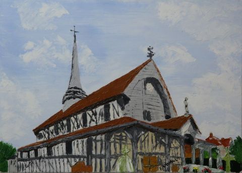 L'artiste Le Champenois - Église à pans de bois - Lentilles (Aube)