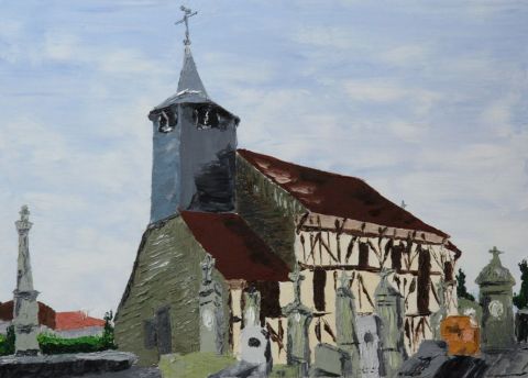 Église à pans de bois - Chatillon sur Broué (Marne) - Peinture - Le Champenois