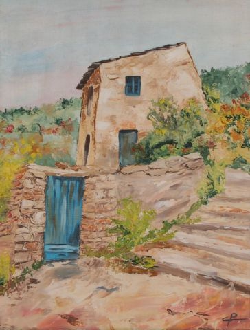 L'artiste toile18 - cabanon provençal