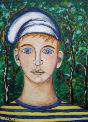 Jeune homme roux - Peinture - Stephane CUNY