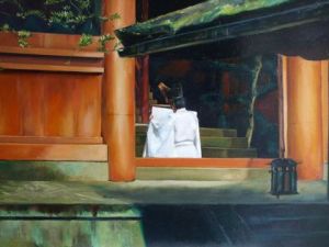 Voir le détail de cette oeuvre: Dans un monastère à Nara