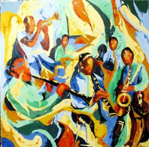 Peinture de Jean-Luc LOPEZ: Mouvement de jazz