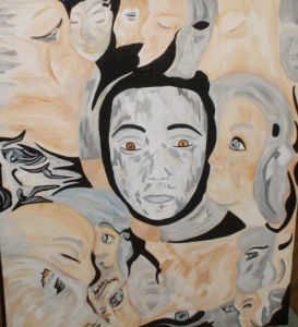 Peinture de Sabrina D: Des visages et des ombres