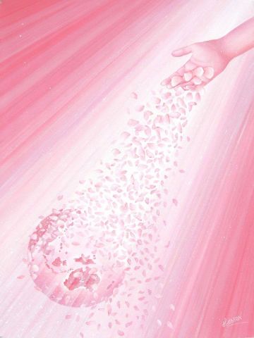 Elle rose d'amour la terre - Peinture - Marie Helene Besson Elle rose d'amour la terre - Peinture - Marie Helene Besson