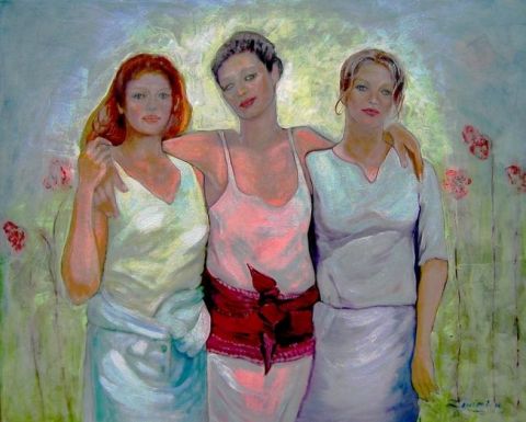 Les trois grâces - Peinture - ludmila constant