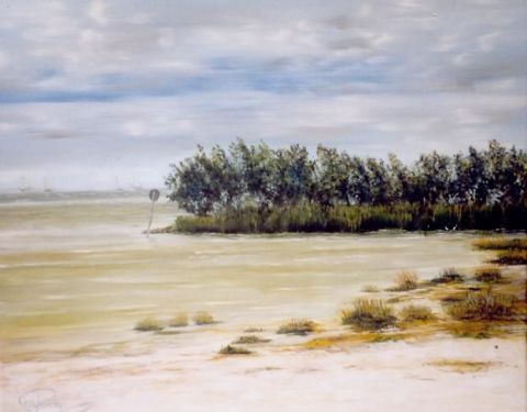 view over the beach  - Peinture - Maaike Poog