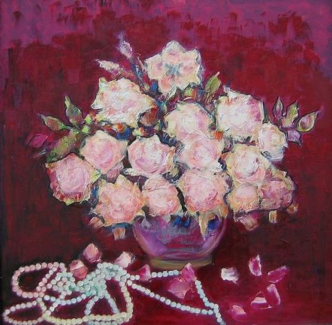 L'artiste ludmila constant - roses et collier