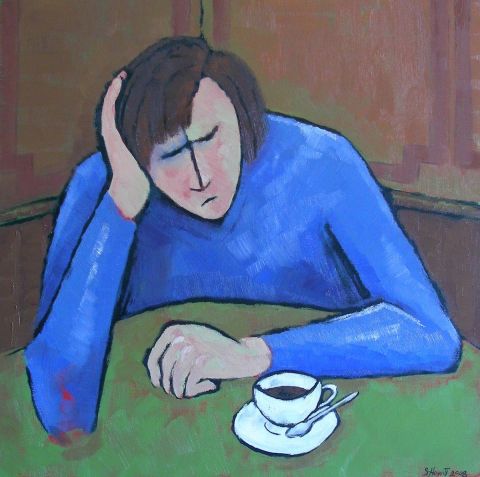 blues café - Peinture - Stephen Hewitt