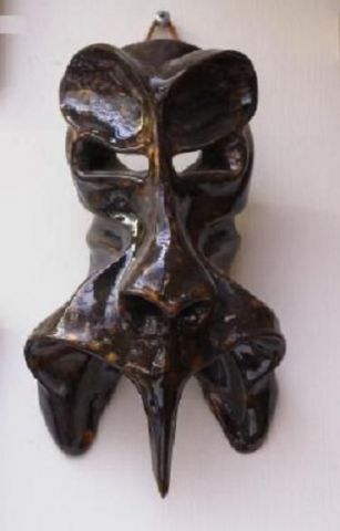 Masque céramique émaillé - Sculpture - Daniel Barre