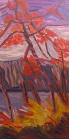 l'arbre penché - Peinture - Nicole Lelievre