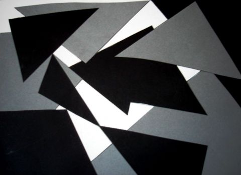 noir et gris 5 - Collage - BRIGITTE BASPEYRAS