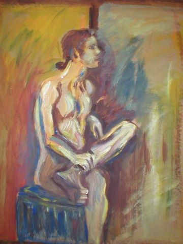 Homme posant nu - Peinture - DAISY