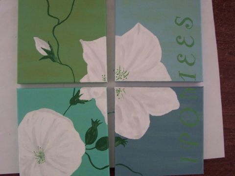 Fleurs blanches - Peinture - artsandrine