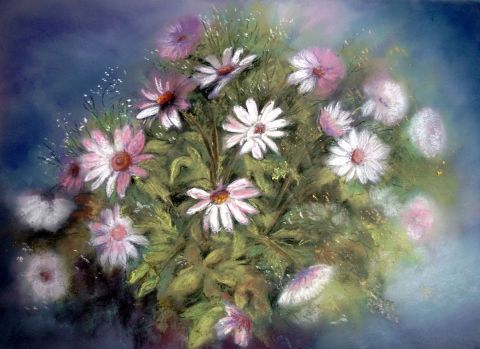 Le bouquet de marguerites - Peinture - Suzanne ACCARIES