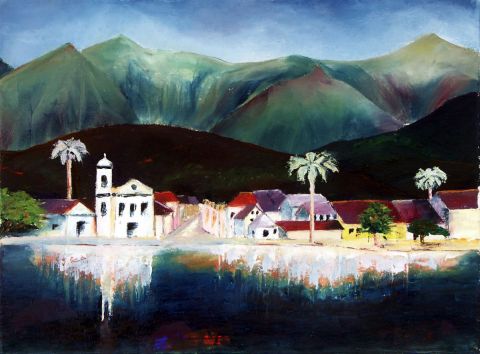 Baie au Brésil - Peinture - Veronique Rond Frenot