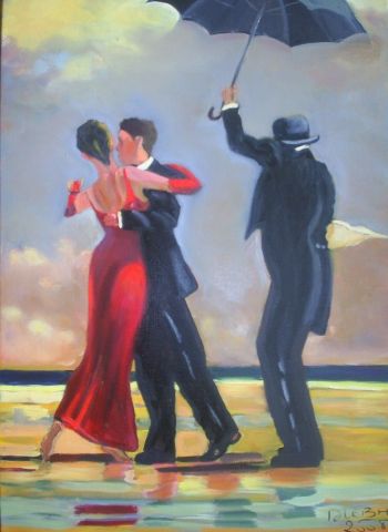 danse-dansons sous la pluie - personnages  - Peinture - danielle lebas danse-dansons sous la pluie - personnages  - Peinture - danielle lebas