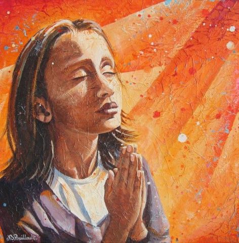 La prière - Peinture - Nathalie Pouillault  Boyaval