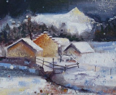 vercors hameau - Peinture - Nathalie Pouillault  Boyaval