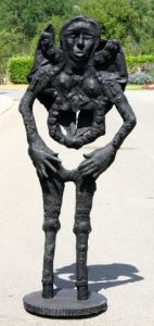 Sculpture de tournesol: l'ange noir