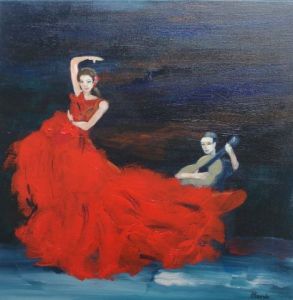 Peinture de Helene ROSENDO: danseuse de flamenco