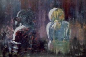 Peinture de Ghyslaine C L G: Les deux petites filles