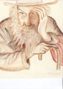 Peinture de JACQUELINE SARAH UZAN: le vieil homme