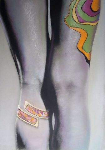 Tatouages sur jambes - Dessin - Elisabeth Nardoux