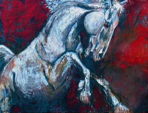 War Horse - Peinture - simon north