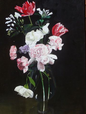 Composition florale 4  - Peinture - rene miqueau