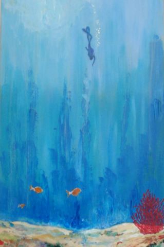 le plongeur - Peinture - Helene ROSENDO le plongeur - Peinture - Helene ROSENDO