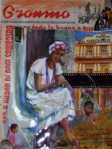 Havanaise en Partagas - Peinture - marie stricher