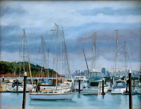 Petit port - Peinture - Dominique Amendola Petit port - Peinture - Dominique Amendola